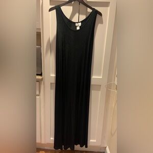 Coldwater Creek Maxi Dress, Black, Soft Knit, Sleeveless Travel Casual, Long